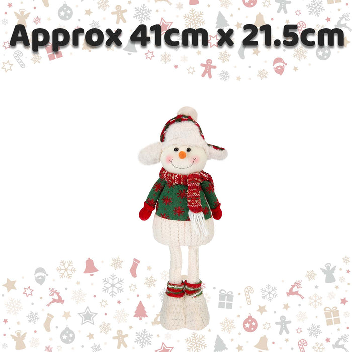 Christmas Standing Snowman Decoration 41cm x 21.5cm White X 1