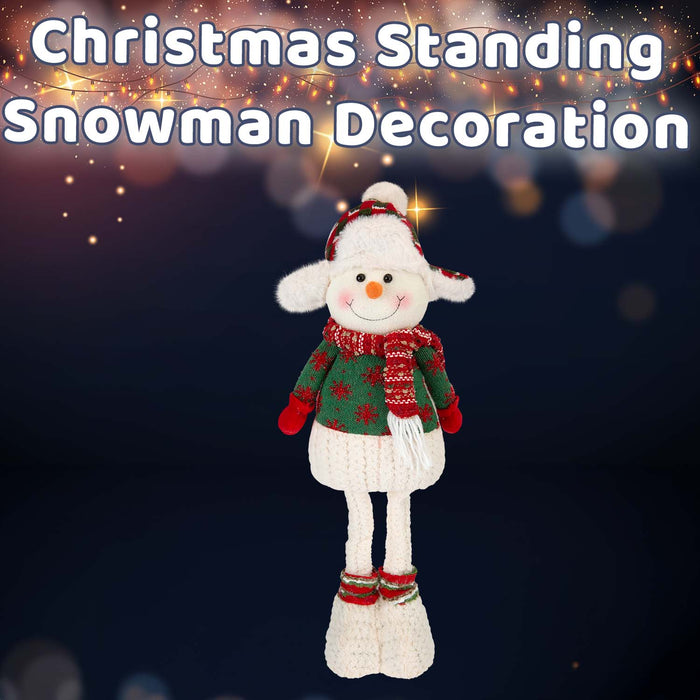Christmas Standing Snowman Decoration 41cm x 21.5cm White X 1