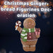 Christmas Gingerbread Figurines Decoration 16cm x 9.5cm Brown X 1