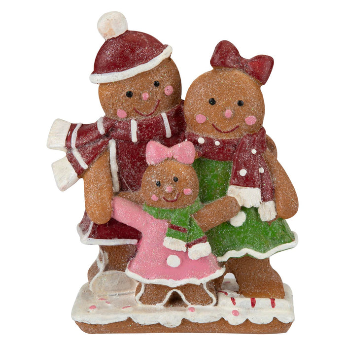 Gingerbread Family Ornament Decoration 15cm x 11.5cm Brown X 1