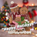Gingerbread Family Ornament Decoration 15cm x 11.5cm Brown X 1