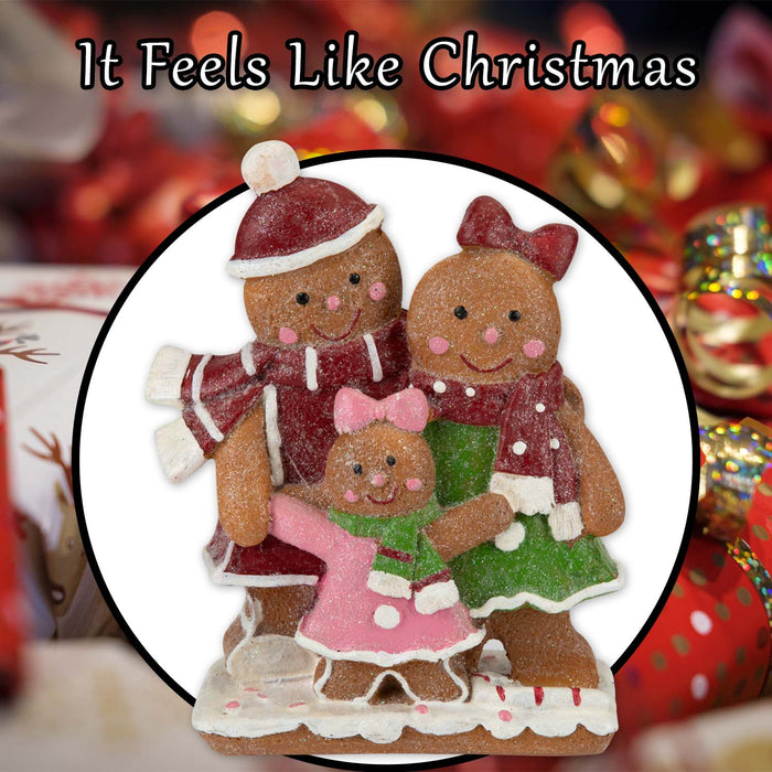 Gingerbread Family Ornament Decoration 15cm x 11.5cm Brown X 1