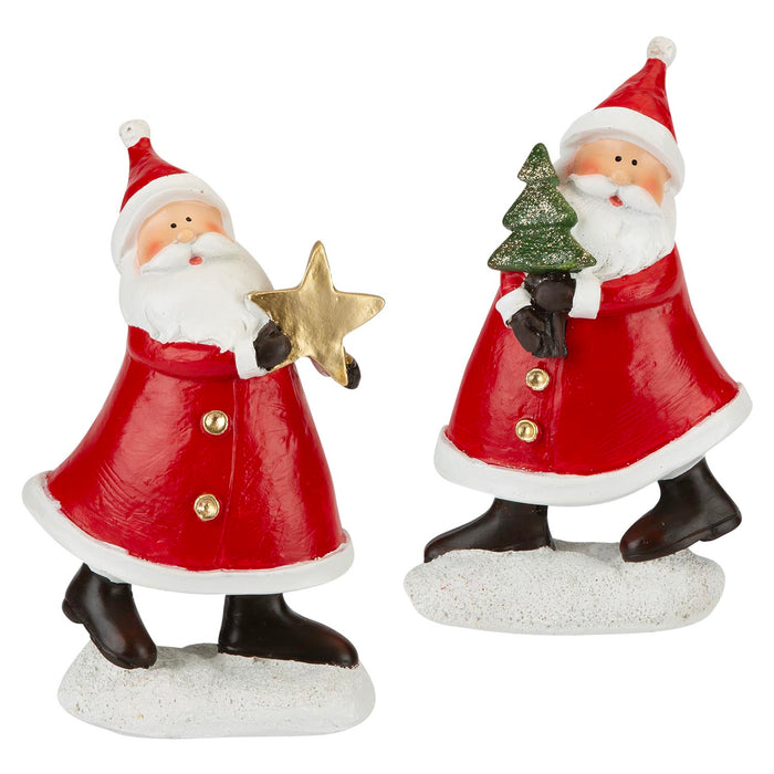Christmas Santa Ornaments Decoration 16cm x 9.5cm 2 Pack