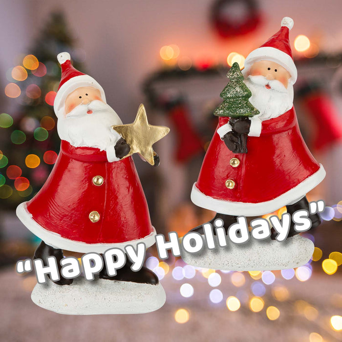 Christmas Santa Ornaments Decoration 16cm x 9.5cm 2 Pack