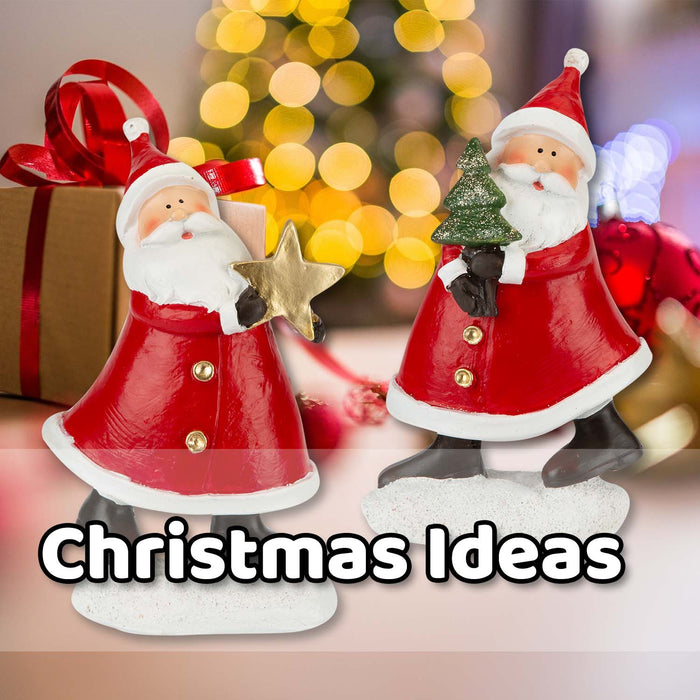 Christmas Santa Ornaments Decoration 16cm x 9.5cm 2 Pack