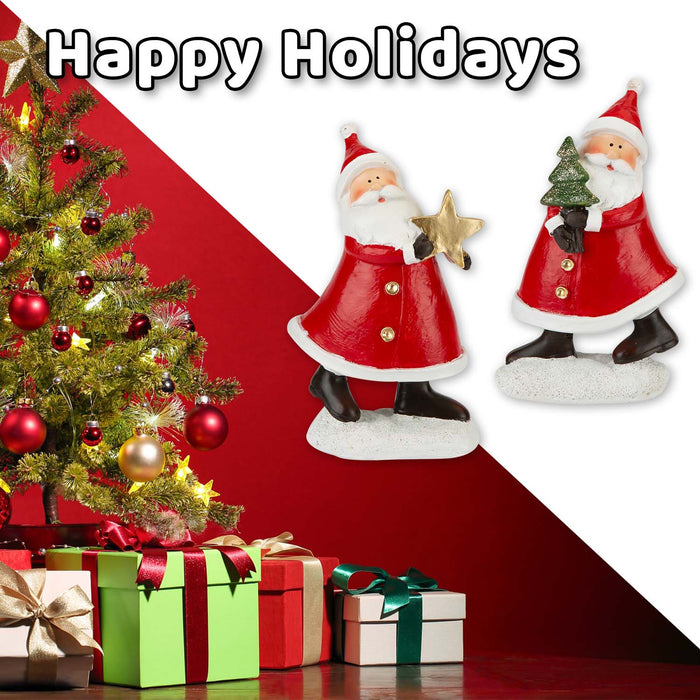 Christmas Santa Ornaments Decoration 16cm x 9.5cm 2 Pack