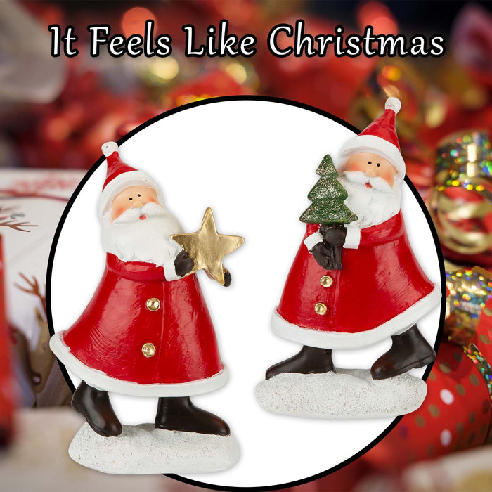 Christmas Santa Ornaments Decoration 16cm x 9.5cm 2 Pack
