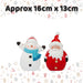 Santa And Snowman Ornaments 16cm x 13cm 2 Pack