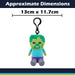 Minecraft Zombie Soft Toy Clip 13cm x 11.7cm Multicolour X 1