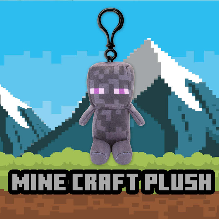Minecraft Enderman Soft Toy Clip 13cm x 11.7cm Multicolour X 1
