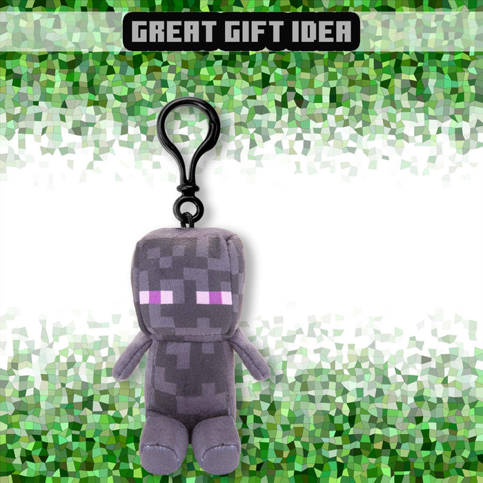 Minecraft Enderman Soft Toy Clip 13cm x 11.7cm Multicolour X 1