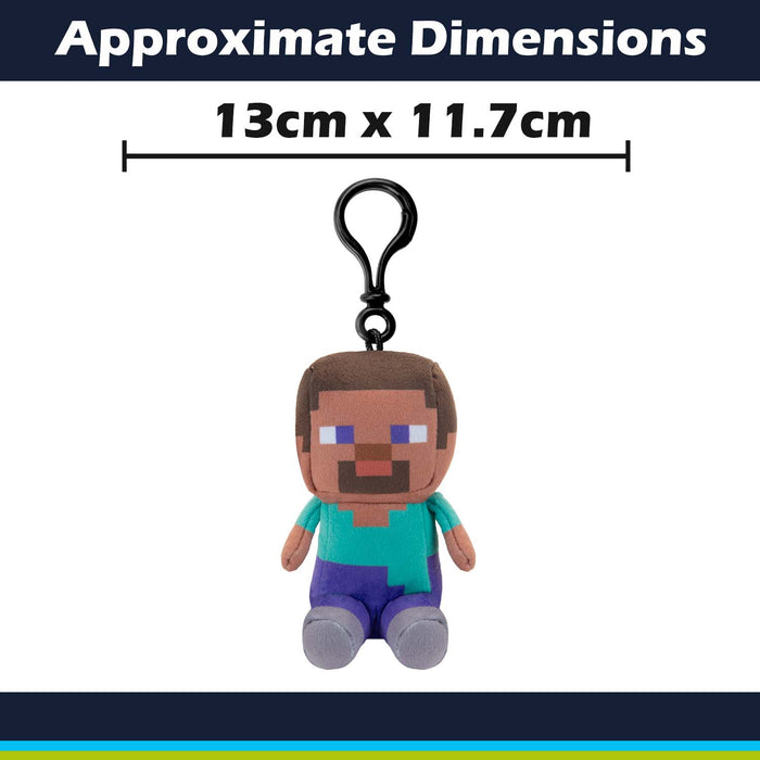 Minecraft Steve Soft Toy Clip 13cm x 11.7cm Multicolour X 1