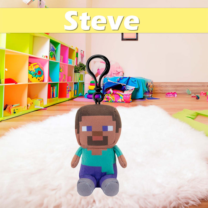 Minecraft Steve Soft Toy Clip 13cm x 11.7cm Multicolour X 1