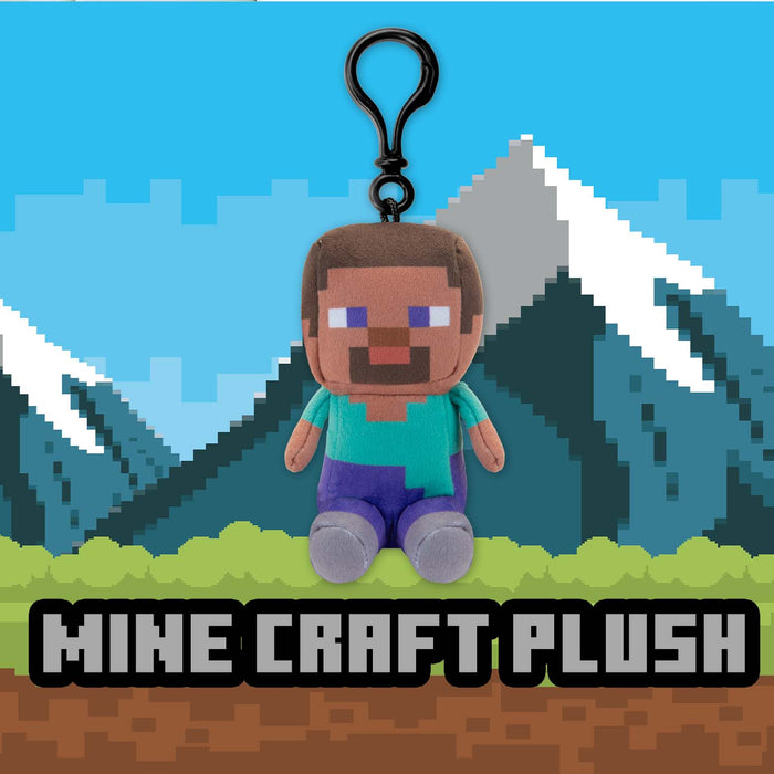 Minecraft Steve Soft Toy Clip 13cm x 11.7cm Multicolour X 1