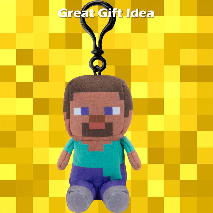 Minecraft Steve Soft Toy Clip 13cm x 11.7cm Multicolour X 1