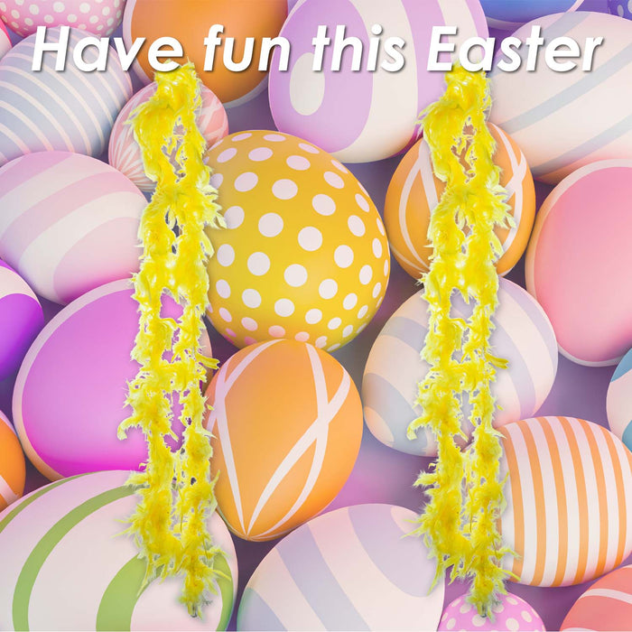Easter Feather Boa Fancy Dress 150cm x 8cm Yellow X 2