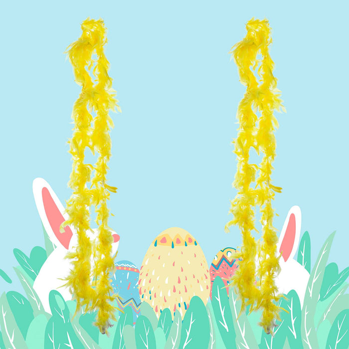 Easter Feather Boa Fancy Dress 150cm x 8cm Yellow X 2