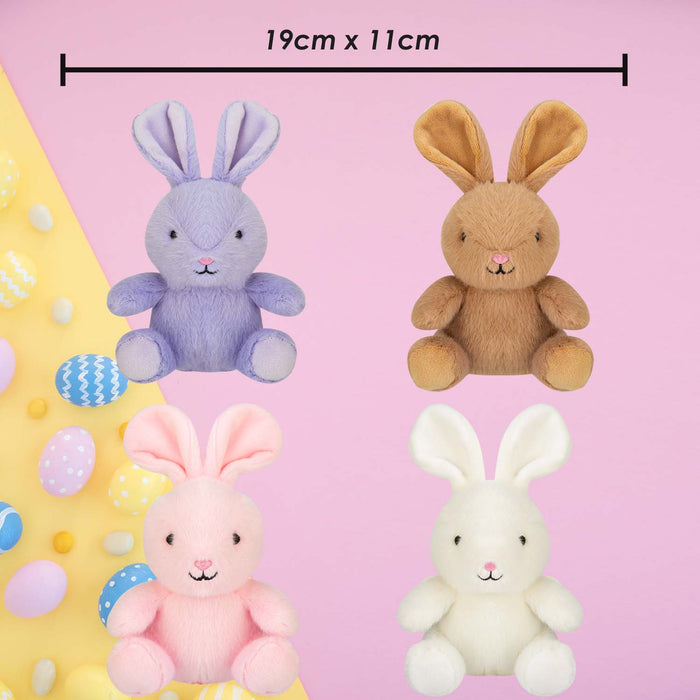Easter Bunny Soft Toy Pack of 4 19cm x 11cm Multicolour X 4