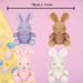 Easter Bunny Soft Toy Pack of 4 19cm x 11cm Multicolour X 4