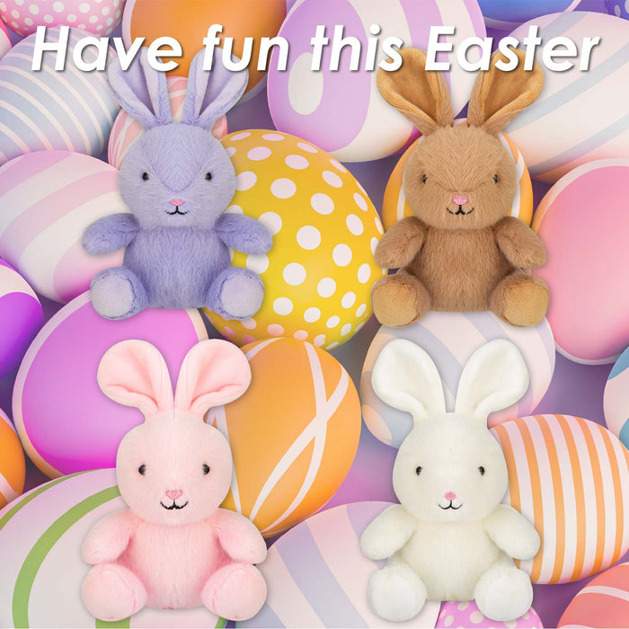 Easter Bunny Soft Toy Pack of 4 19cm x 11cm Multicolour X 4