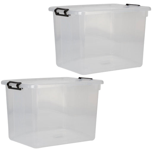 Clear Storage Boxes 20L Capacity - Set Of 2 Clear - 39cm x 27.5cm