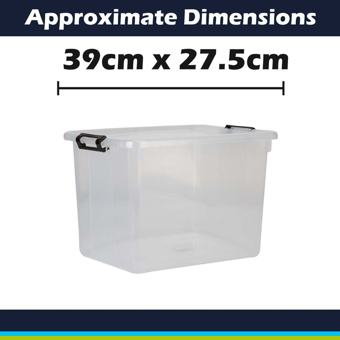 Clear Storage Boxes 20L Capacity - Set Of 2 Clear - 39cm x 27.5cm