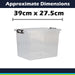 Clear Storage Boxes 20L Capacity - Set Of 2 Clear - 39cm x 27.5cm
