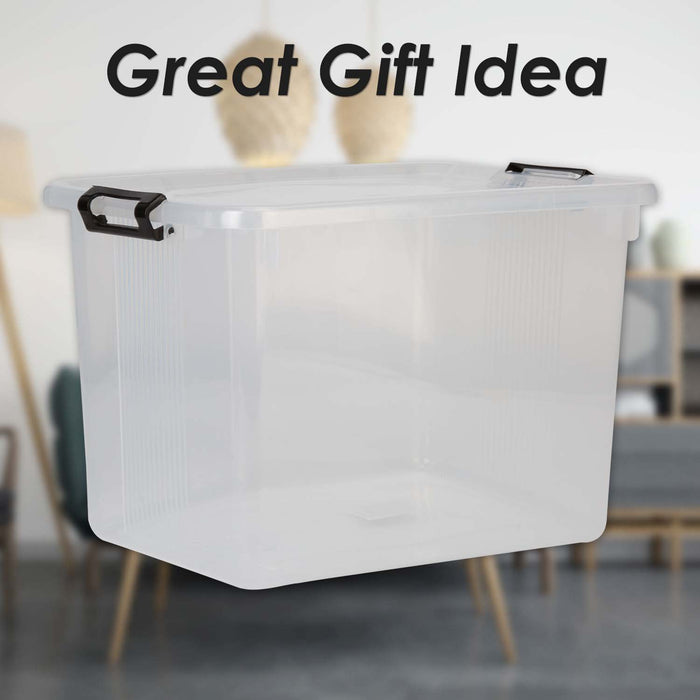 Clear Storage Boxes 20L Capacity - Set Of 2 Clear - 39cm x 27.5cm
