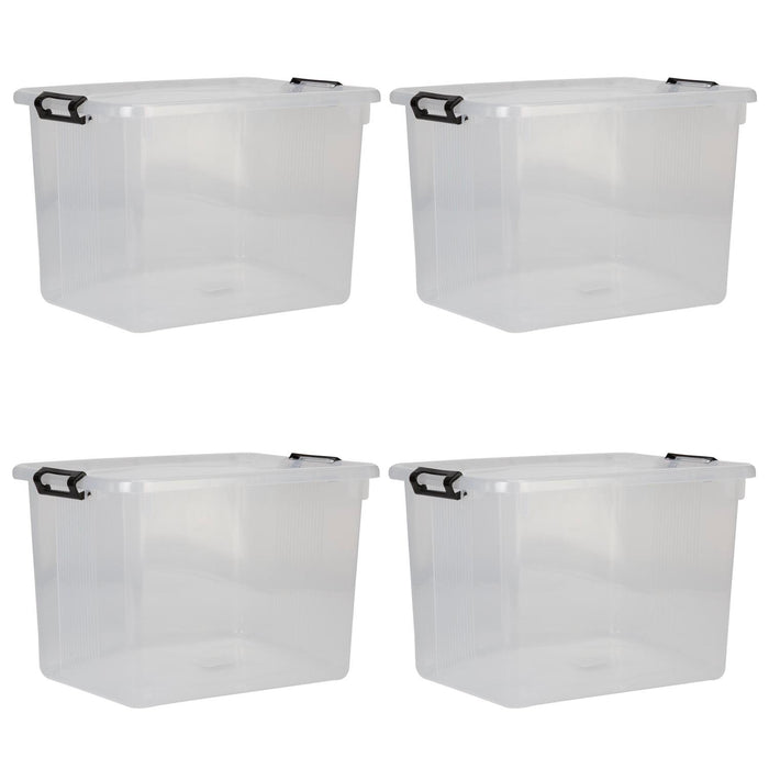 Clear Storage Boxes 20L Capacity - Set Of 4 Clear - 39cm x 27.5cm