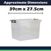 Clear Storage Boxes 20L Capacity - Set Of 4 Clear - 39cm x 27.5cm