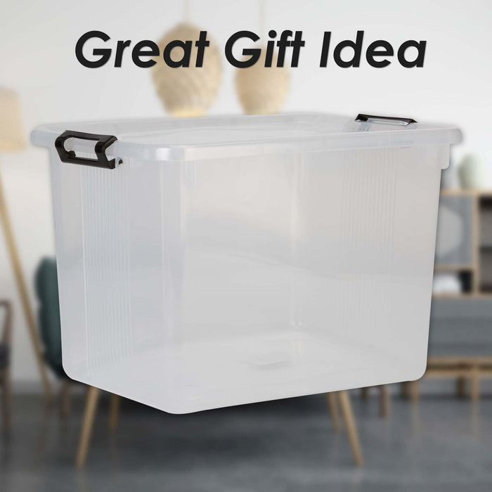 Clear Storage Boxes 20L Capacity - Set Of 4 Clear - 39cm x 27.5cm
