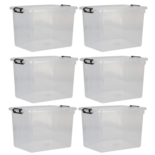 Clear Storage Boxes 20L Capacity - Set Of 6 Clear - 39cm x 27.5cm