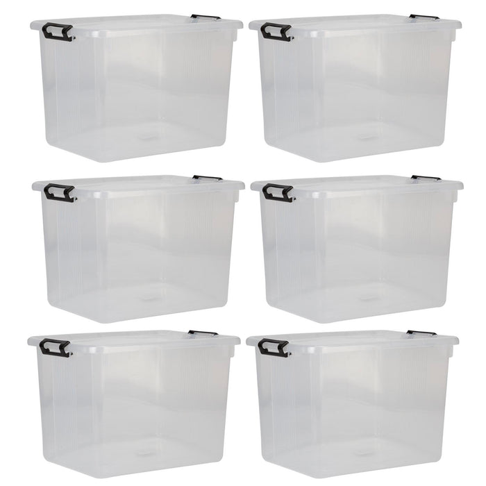 Clear Storage Boxes 20L Capacity - Set Of 6 Clear - 39cm x 27.5cm