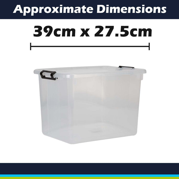 Clear Storage Boxes 20L Capacity - Set Of 6 Clear - 39cm x 27.5cm