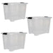 Clear Storage Boxes 15L Capacity - Set Of 3 Clear - 35.5cm x 27.5cm