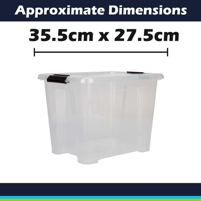 Clear Storage Boxes 15L Capacity - Set Of 3 Clear - 35.5cm x 27.5cm
