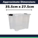 Clear Storage Boxes 15L Capacity - Set Of 3 Clear - 35.5cm x 27.5cm