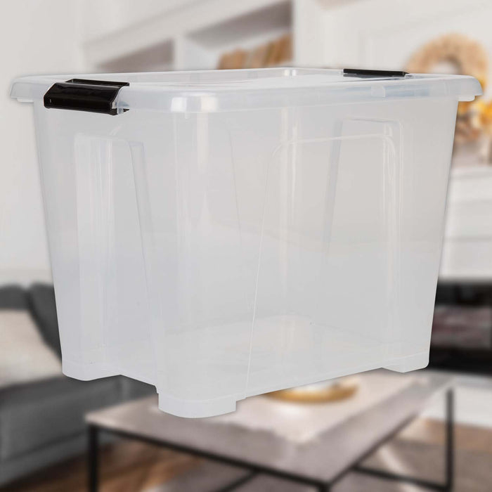 Clear Storage Boxes 15L Capacity - Set Of 3 Clear - 35.5cm x 27.5cm