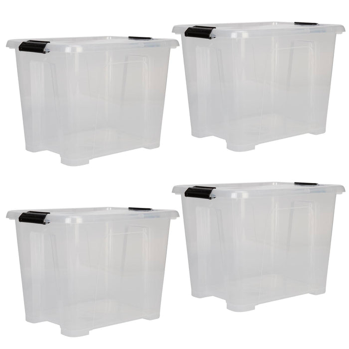 Clear Storage Boxes 15L Capacity - Set Of 4 Clear - 35.5cm x 27.5cm
