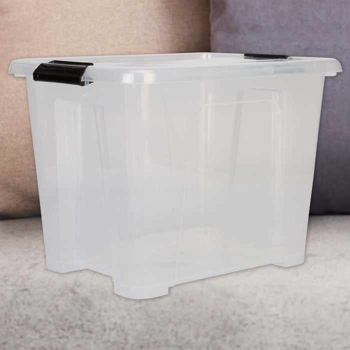 Clear Storage Boxes 15L Capacity - Set Of 4 Clear - 35.5cm x 27.5cm