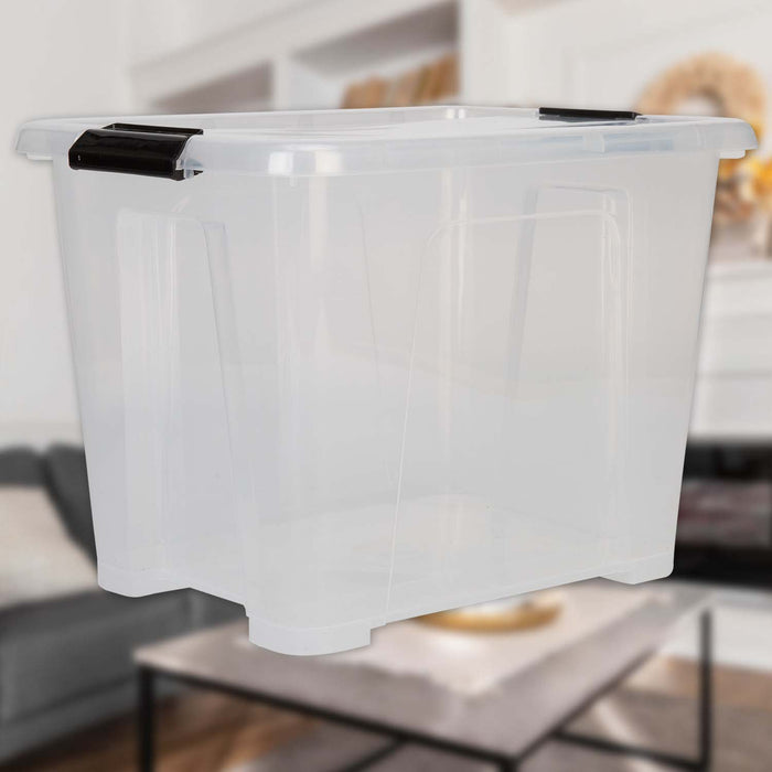 Clear Storage Boxes 15L Capacity - Set Of 4 Clear - 35.5cm x 27.5cm
