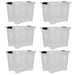 Clear Storage Boxes 15L Capacity - Set Of 6 Clear - 35.5cm x 27.5cm