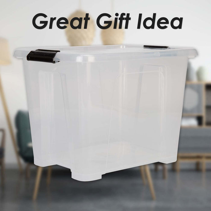 Clear Storage Boxes 15L Capacity - Set Of 6 Clear - 35.5cm x 27.5cm