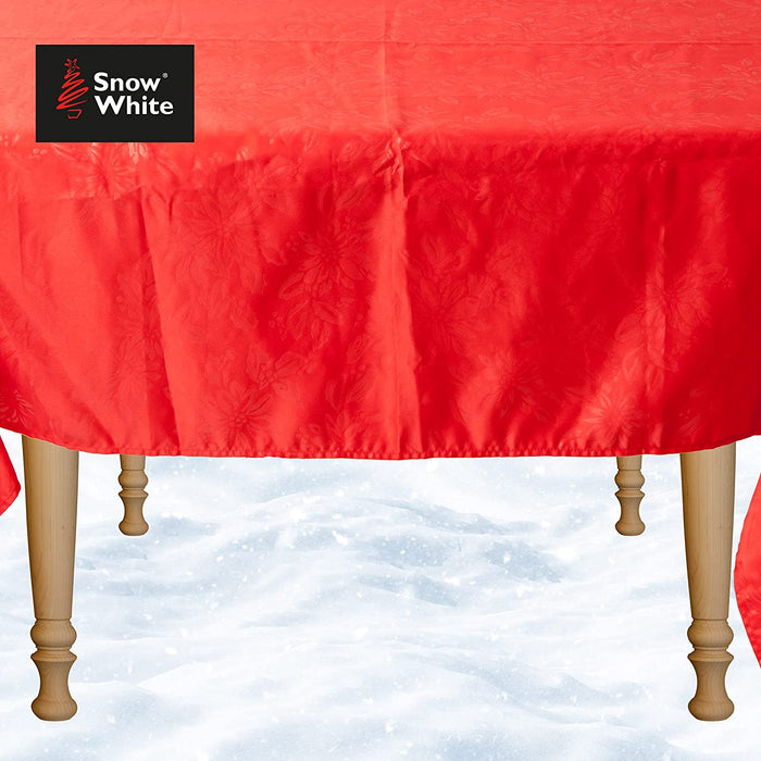Poinsettia Tablecloth Christmas, Embossed Xmas Decorations, Dinner Party
