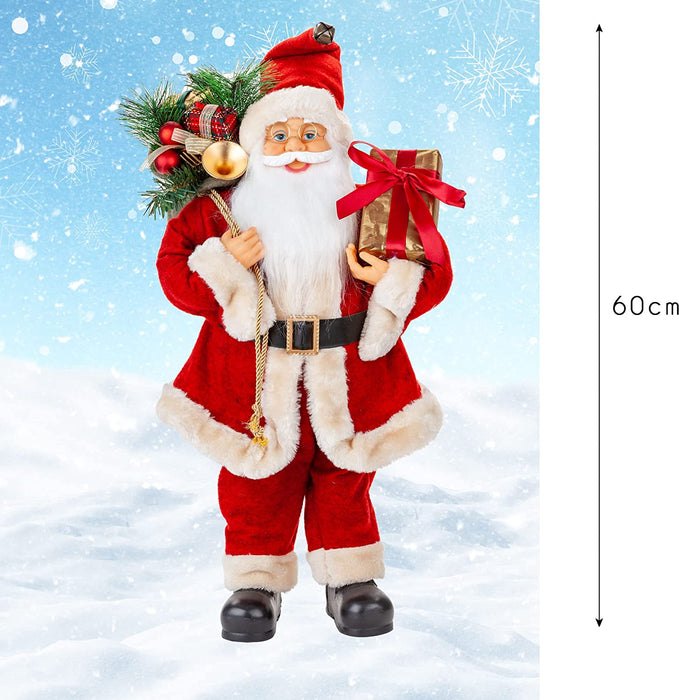 Luxury Standing Red Father Christmas Figure 60cm