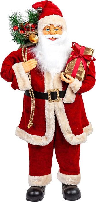 Luxury Standing Red Father Christmas Figure 90cm