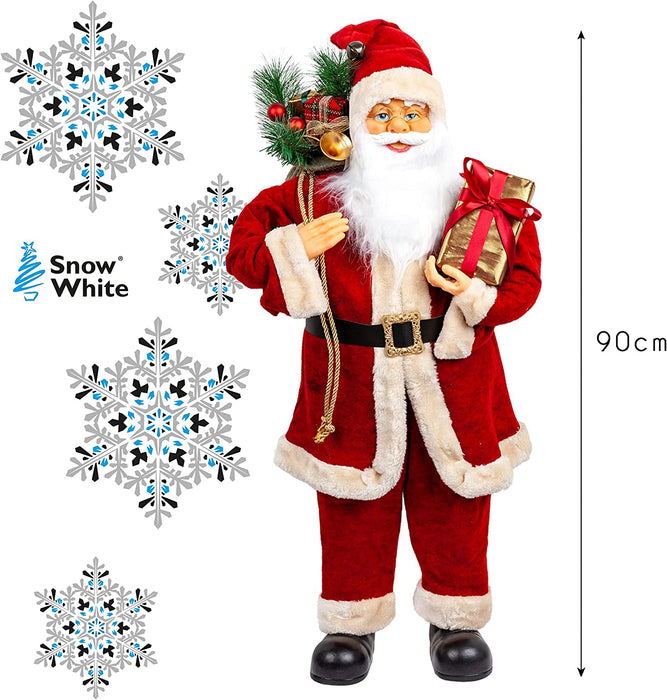 Luxury Standing Red Father Christmas Figure 90cm