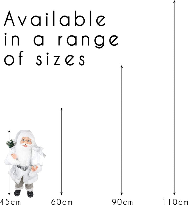 Luxury Grey Father Christmas Figure 45cm