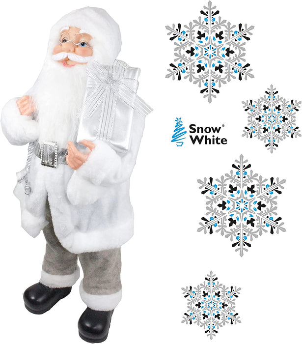 Luxury Grey Father Christmas Figure 45cm