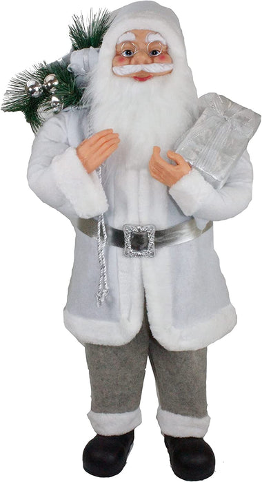 Luxury Grey Father Christmas Figure 90cm